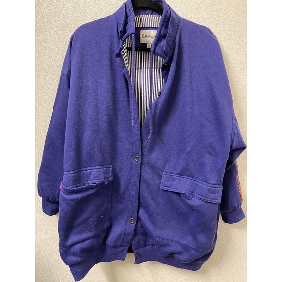 VTG 90s Colorful Bears Cambridge Mens Button Up Jacket Sweatshirt Lined Size M
